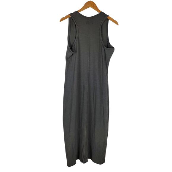 MATE THE LABEL AVERY HENLEY Midi Cotton Knit DRESS Sz L CHARCOAL GRAY Sleeveless - Picture 6 of 11